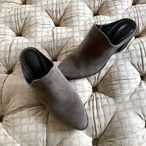 Grey Suede Slide Ons By THE FLEXX Sz 7 1/2